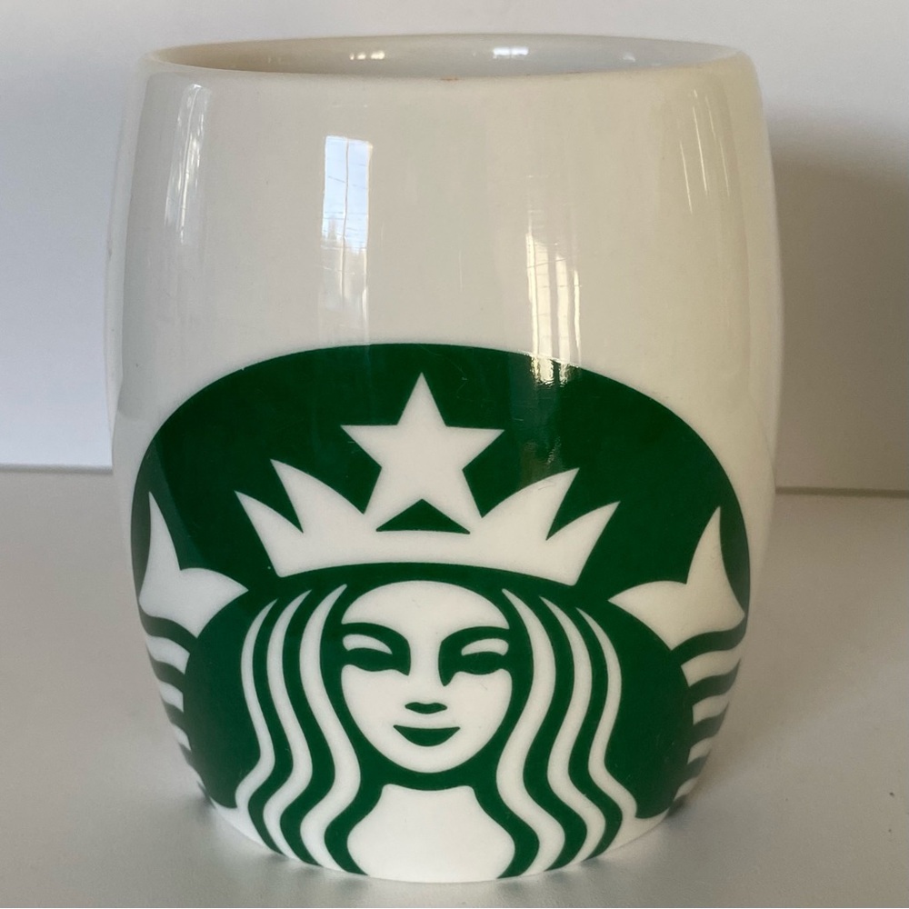 Starbucks Mug Cup White Green Siren Mermaid Logo 4" 2010 Barrel 14 Oz EUC